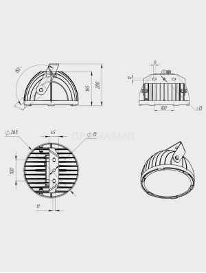 Размеры светильника FHB 02-150-850-C120